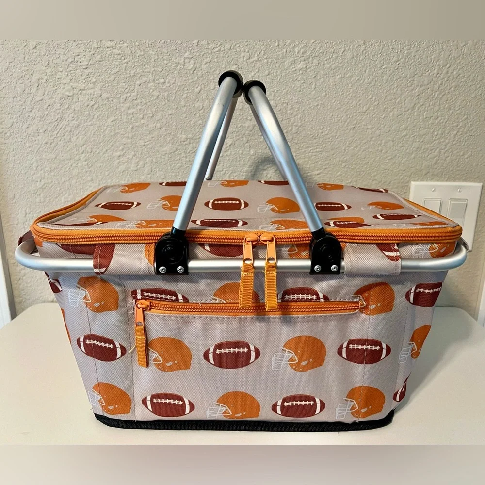 NWT Football Print Cooler Basket
